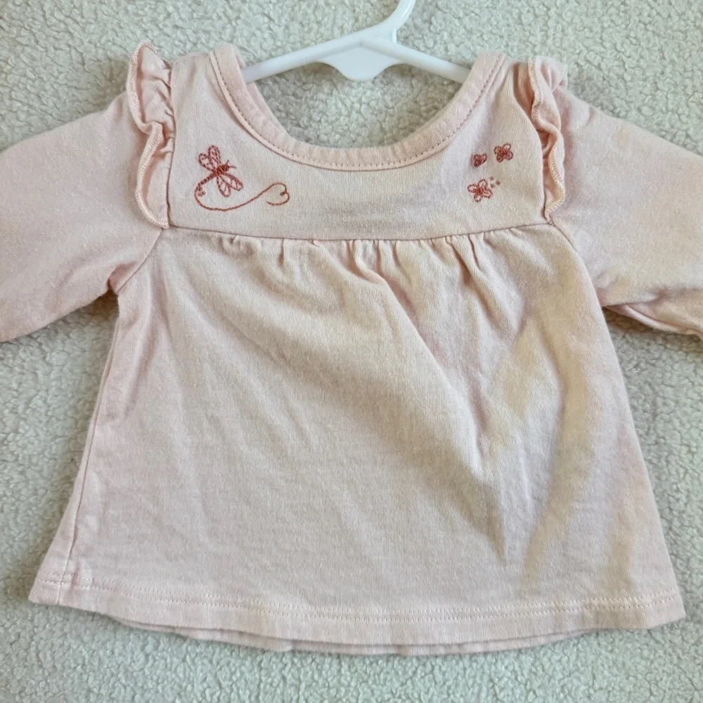 Long Sleeve Pink Dragonfly Top